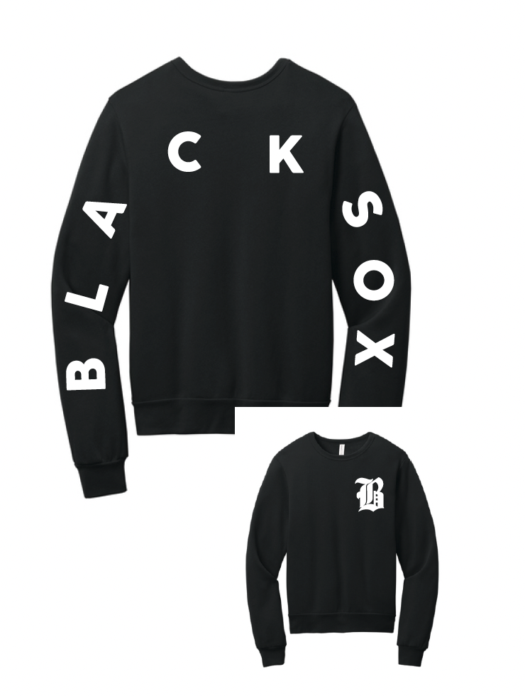 Texas Blacksox Bella Canvas Crewneck Sweatshirts - Sleeve Logo