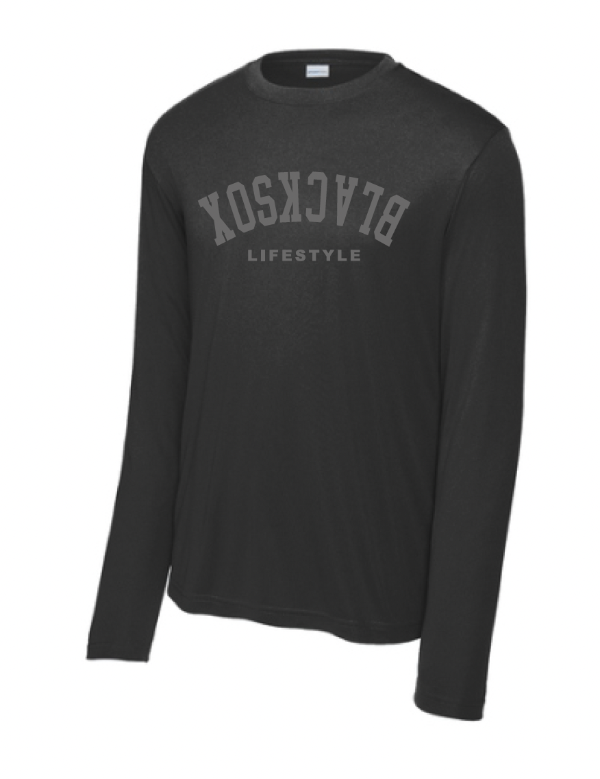 Texas Blacksox Moisture Management Long Sleeve Tee - Upside Down Logo