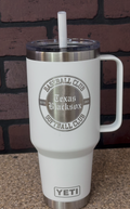 Texas Blacksox 42 oz Yeti Thermos Laser Engraved with Straw - White