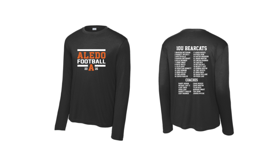 10u Wyche Football Moisture Management Long Sleeve Tee - Block Logo