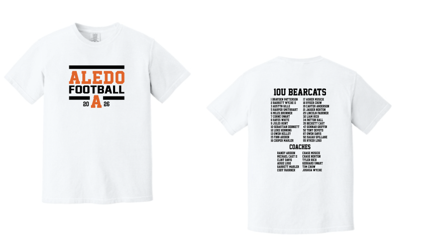 10u Wyche Football Comfort Colors Tee - Block Logo