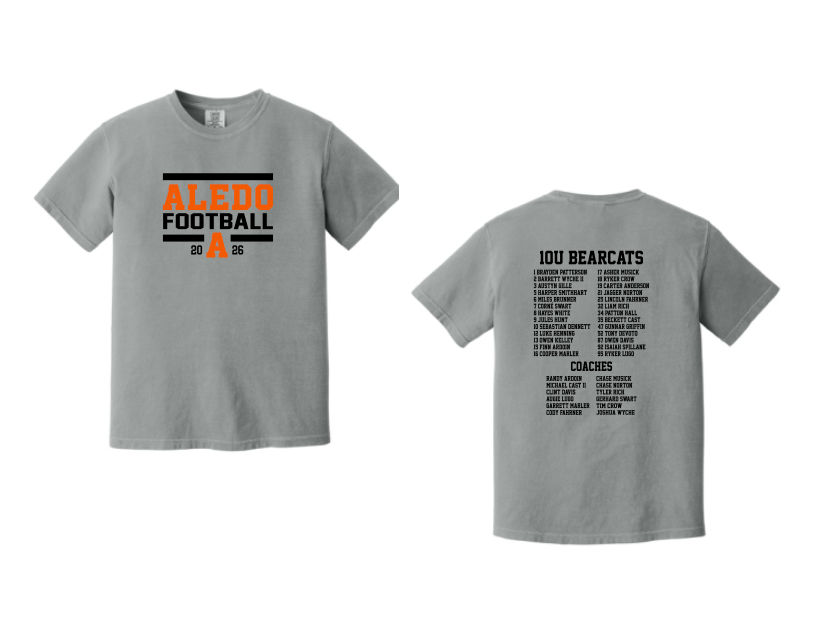 10u Wyche Football Comfort Colors Tee - Block Logo