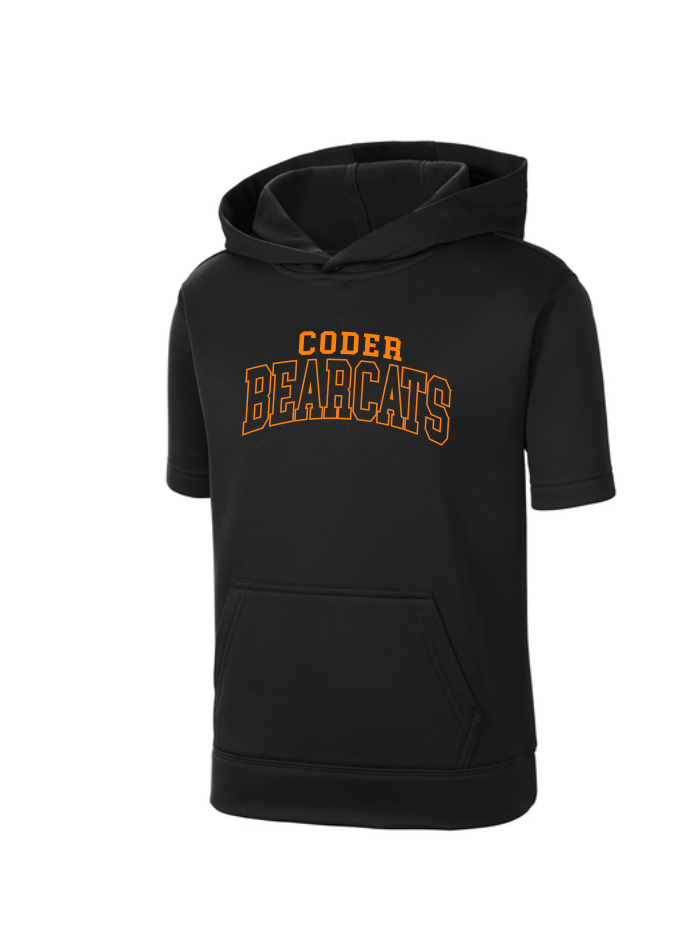 Coder Block Logo Moisture Management Short Sleeve Hoodie - NEW LOGO