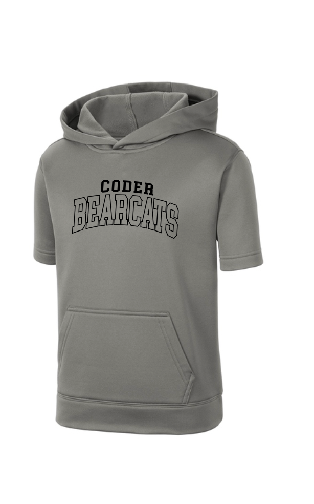 Coder Block Logo Moisture Management Short Sleeve Hoodie - NEW LOGO