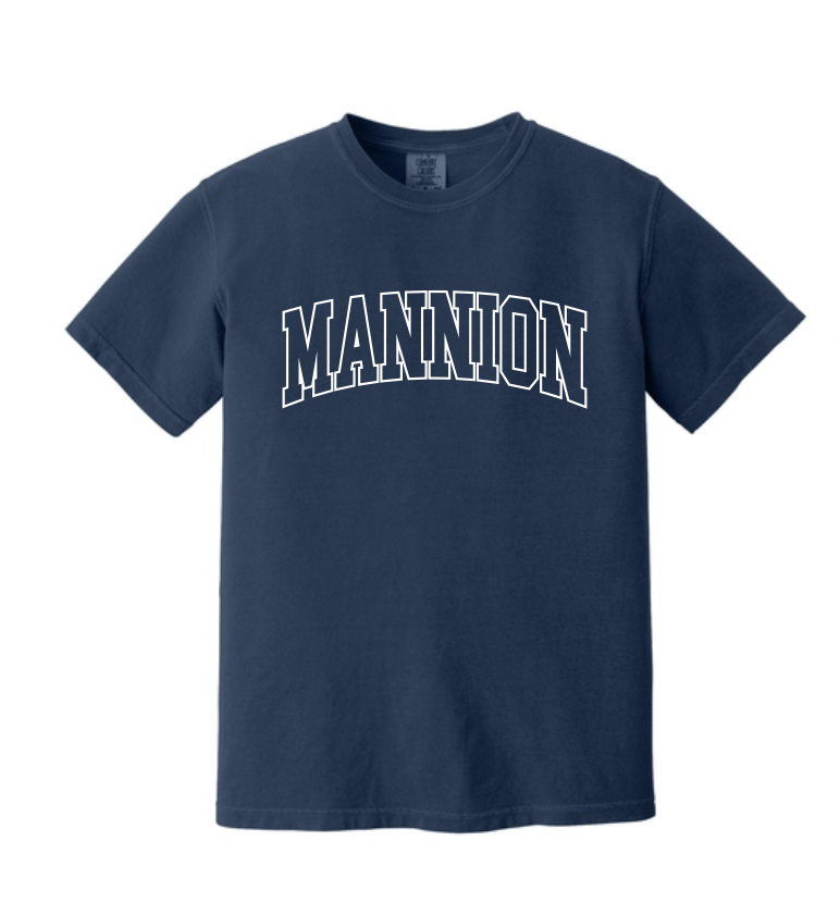 Mannion Middle School BLOCK LOGO Comfort Color Tee