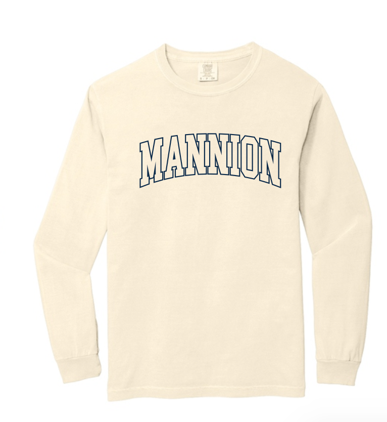 Mannion Middle School BLOCK LOGO Comfort Colors Long Sleeve Tee