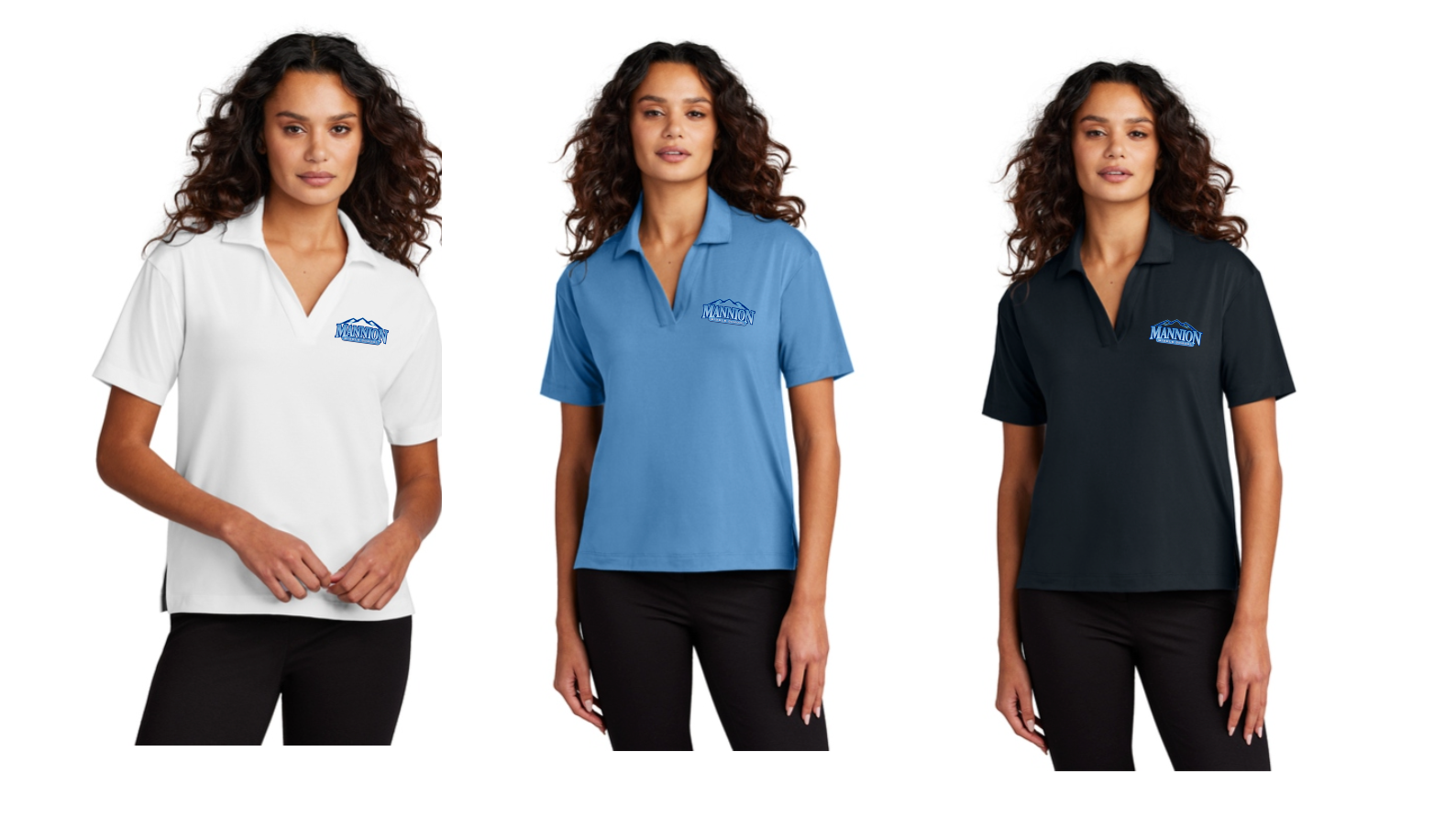 Mannion. Middle School Ladies Stretch Jersey Polo