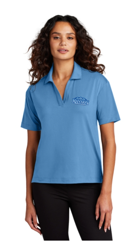 Mannion. Middle School Ladies Stretch Jersey Polo