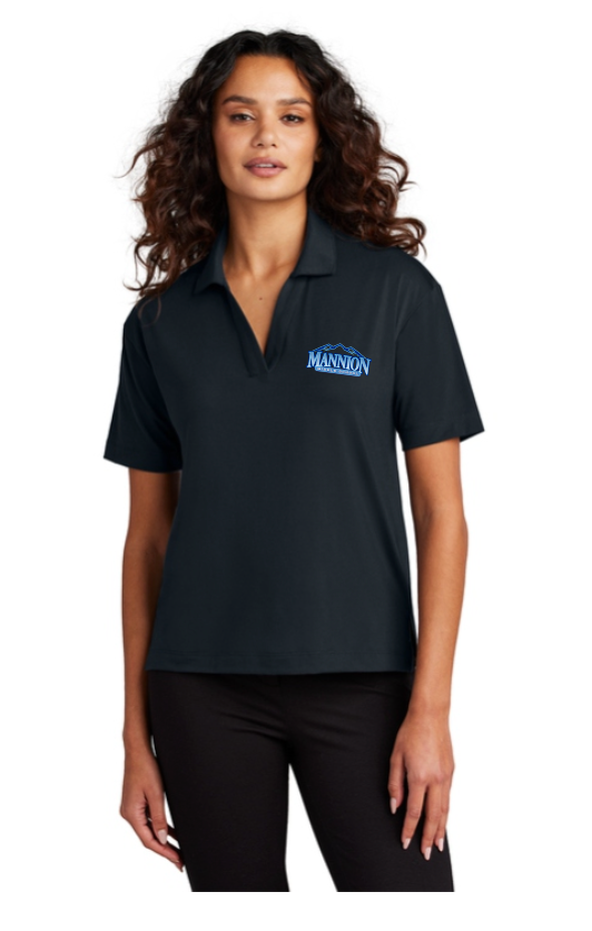 Mannion. Middle School Ladies Stretch Jersey Polo