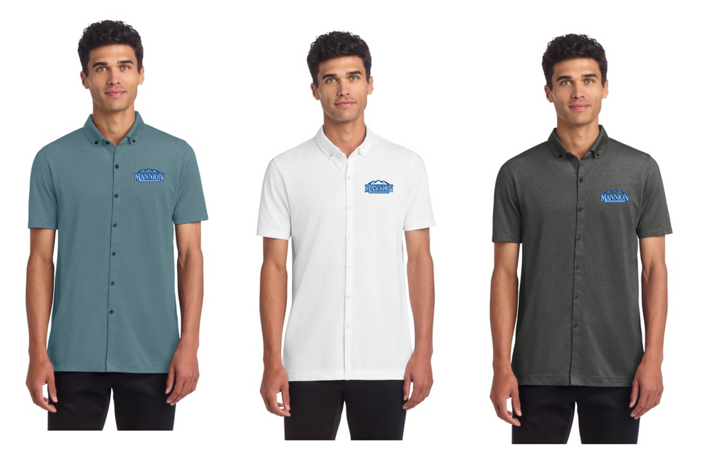 Mannion Middle School Stretch Pique Full-Button Polo