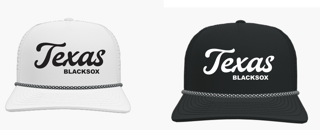Texas Blacksox Cursive Perforated Snapback Rope Cap