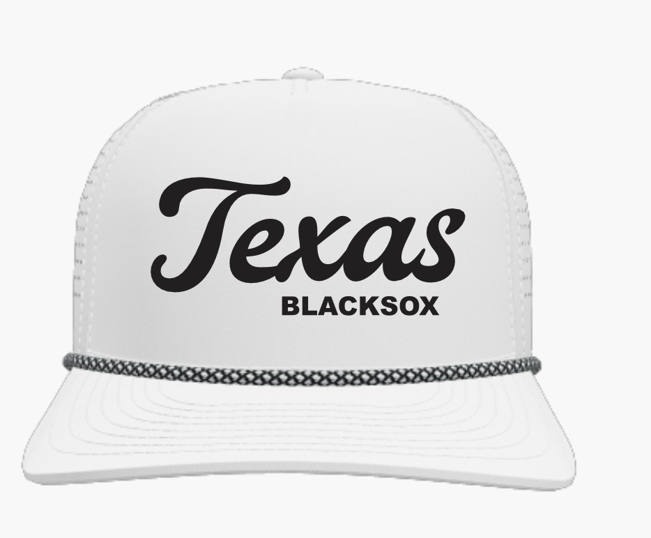 Texas Blacksox Cursive Perforated Snapback Rope Cap