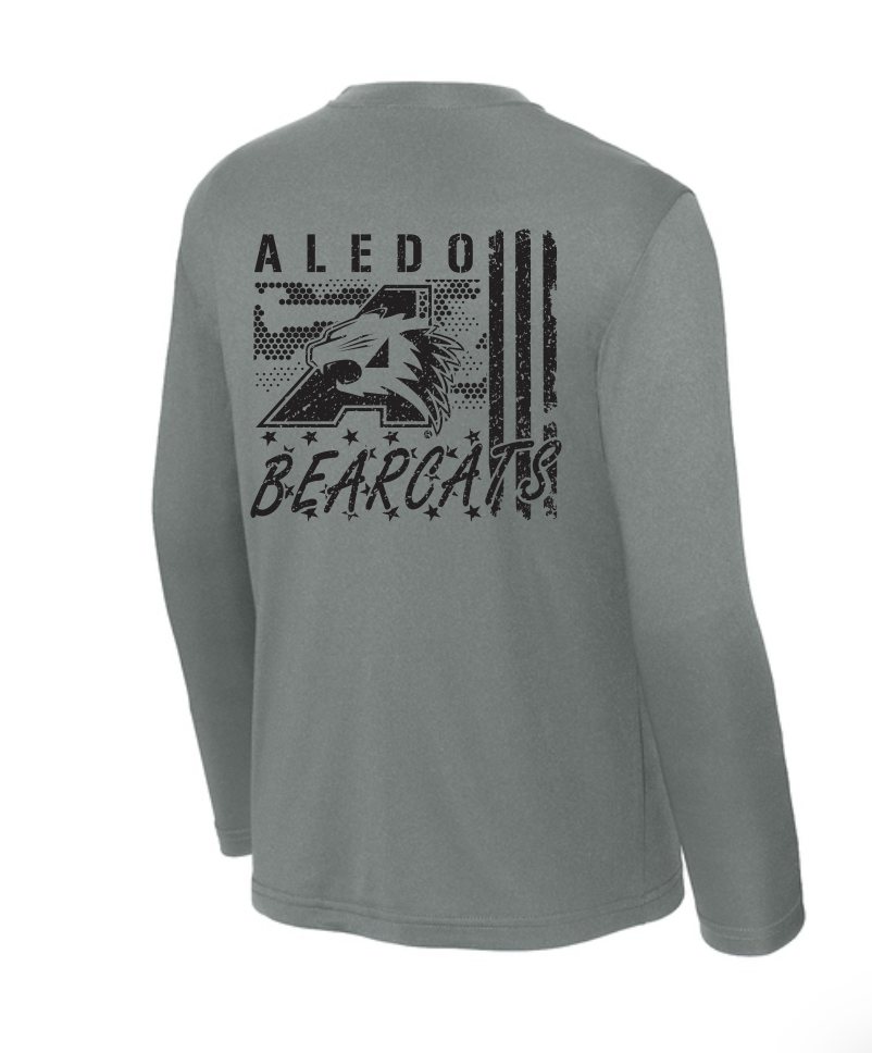 Annetta Bearcats Flag Moisture Management Long Sleeve Tee