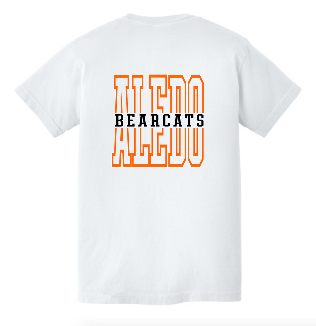 Aledo Bearcats Short Sleeve Big Back Logo with Front Paw Comfort Colors Tee