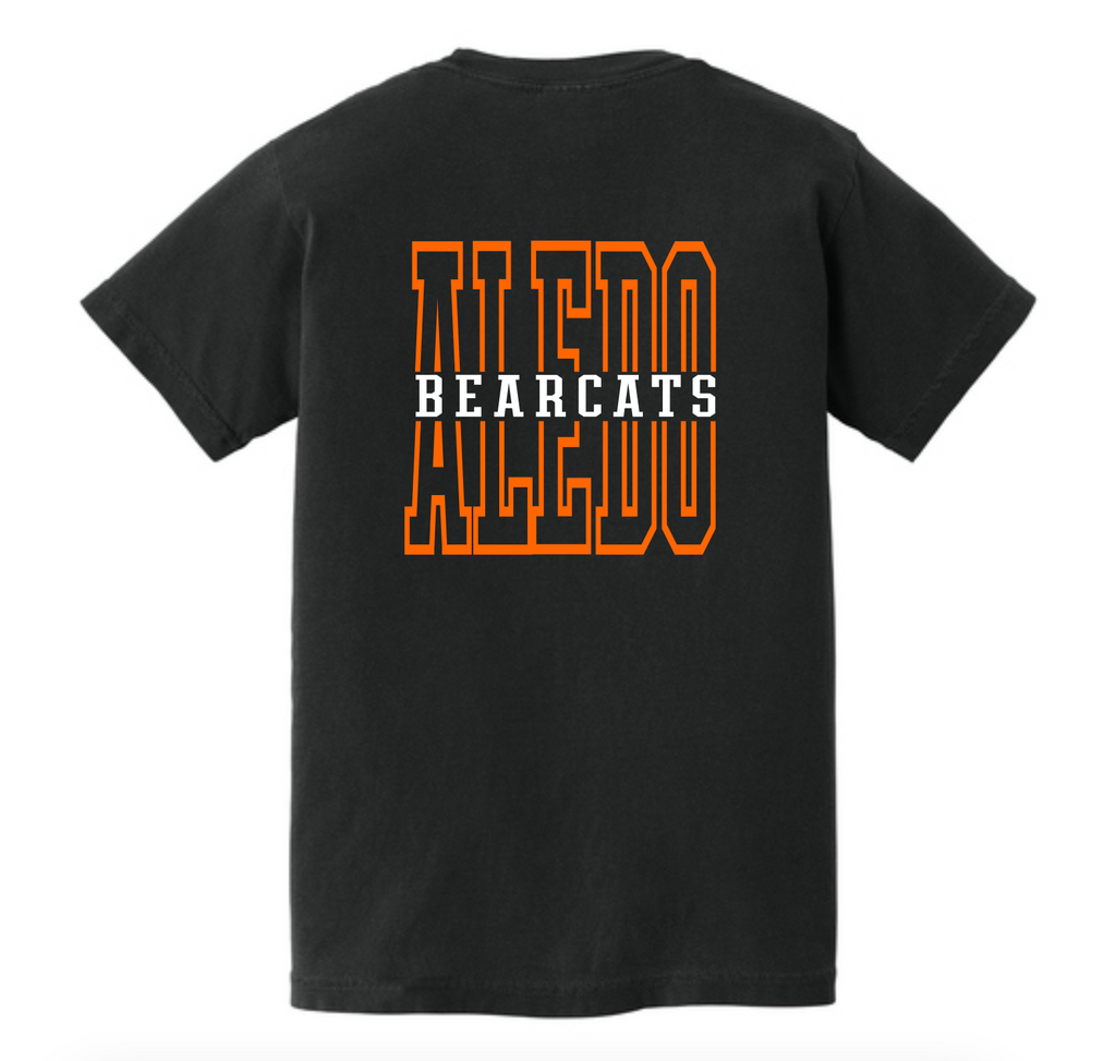 Aledo Bearcats Short Sleeve Big Back Logo with Front Paw Comfort Colors Tee