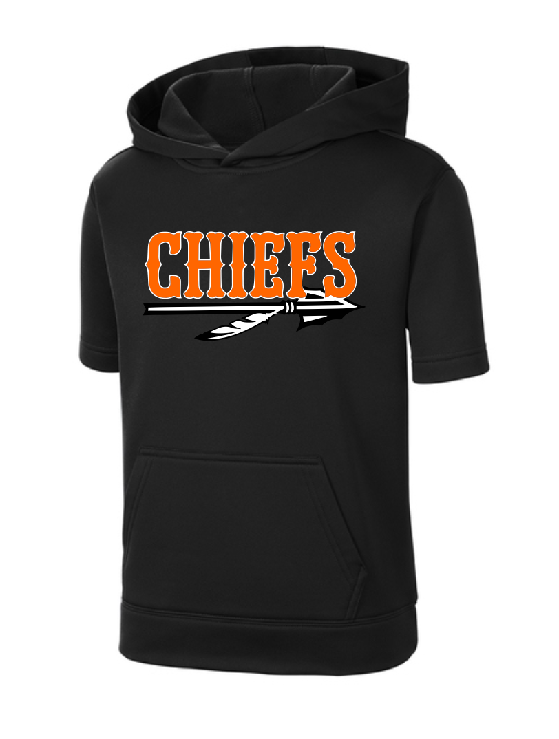 Chiefs Logo Moisture Management Short Sleeve Hoodie