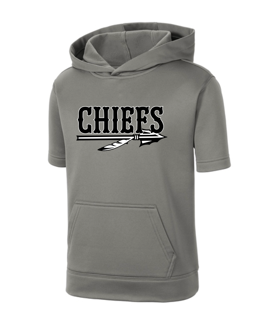 Chiefs Logo Moisture Management Short Sleeve Hoodie