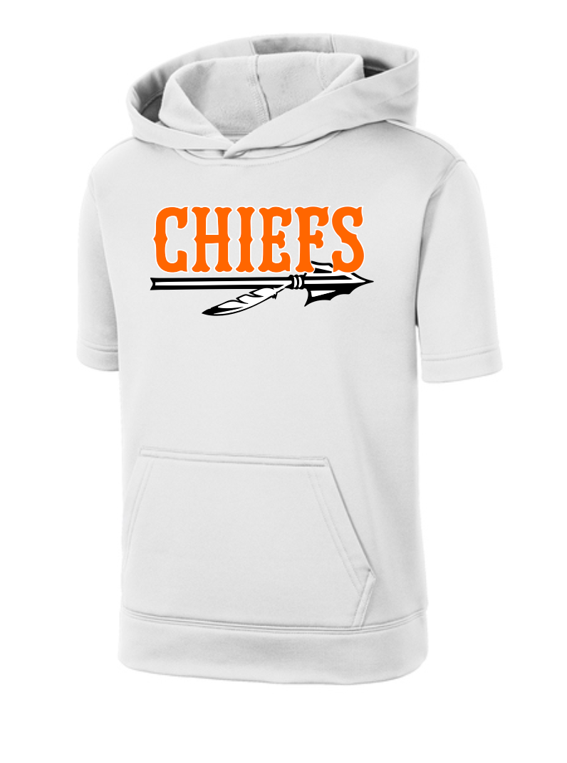 Chiefs Logo Moisture Management Short Sleeve Hoodie