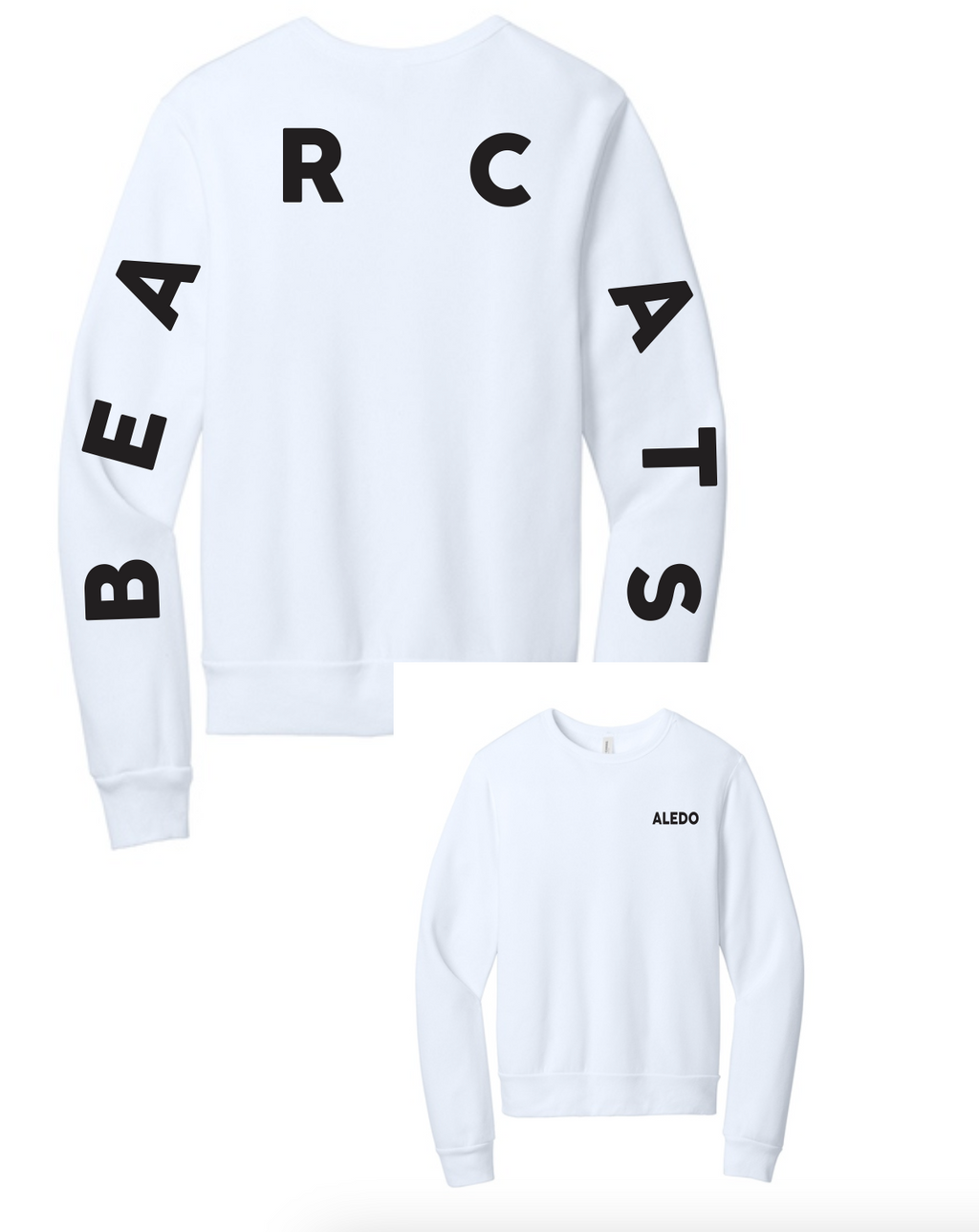 Aledo Bearcat Long Sleeve Logo Bella Canvas Crewneck Sweatshirt