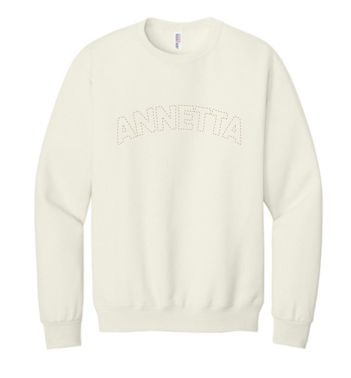 Annetta Dotted Logo Crewneck Sweatshirt - YOUTH (embroidered choice of Annetta or Aledo)