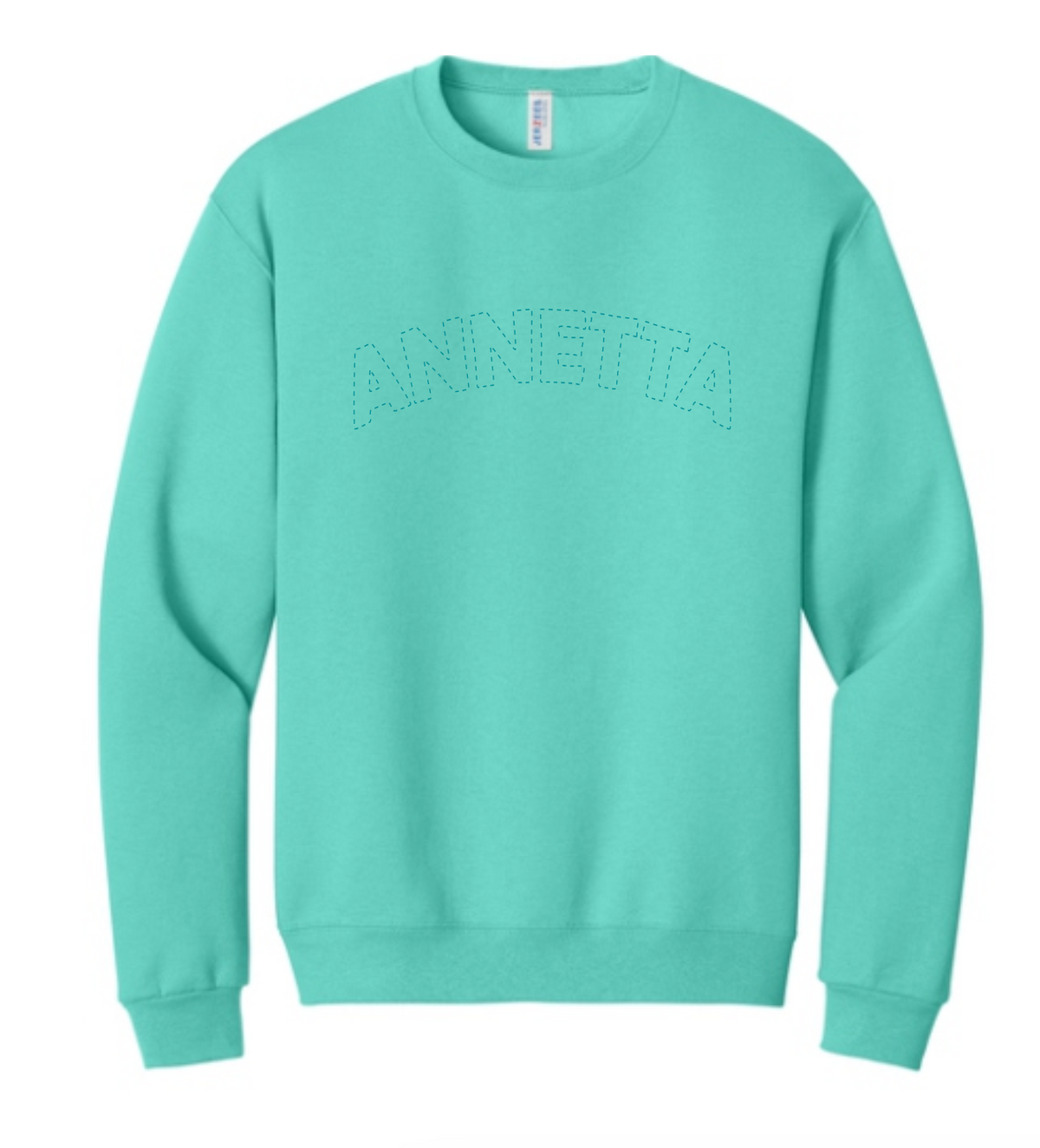 Annetta Dotted Logo Crewneck Sweatshirt (embroidered - choice of Annetta or Aledo)