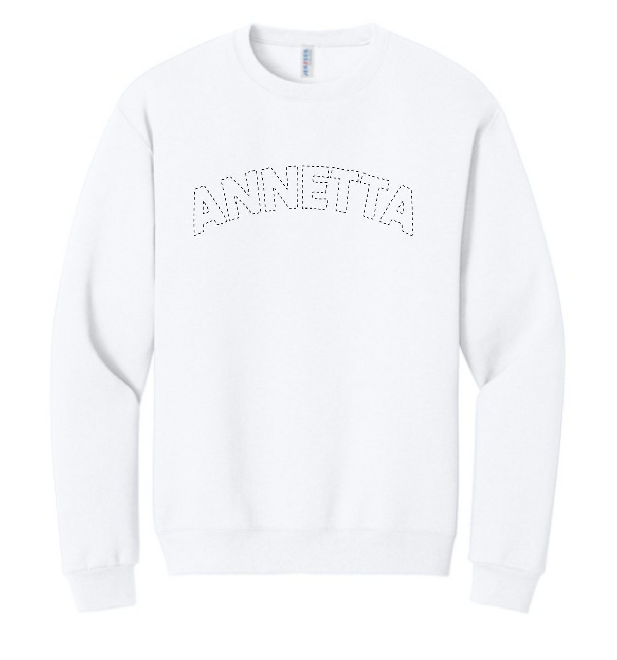 Annetta Dotted Logo Crewneck Sweatshirt (embroidered - choice of Annetta or Aledo)