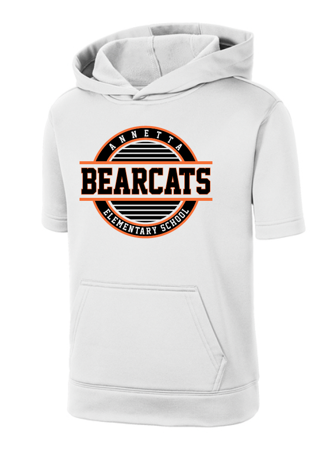 Annetta Bearcat Circle Logo Short Sleeve Moisture Management Hoodie