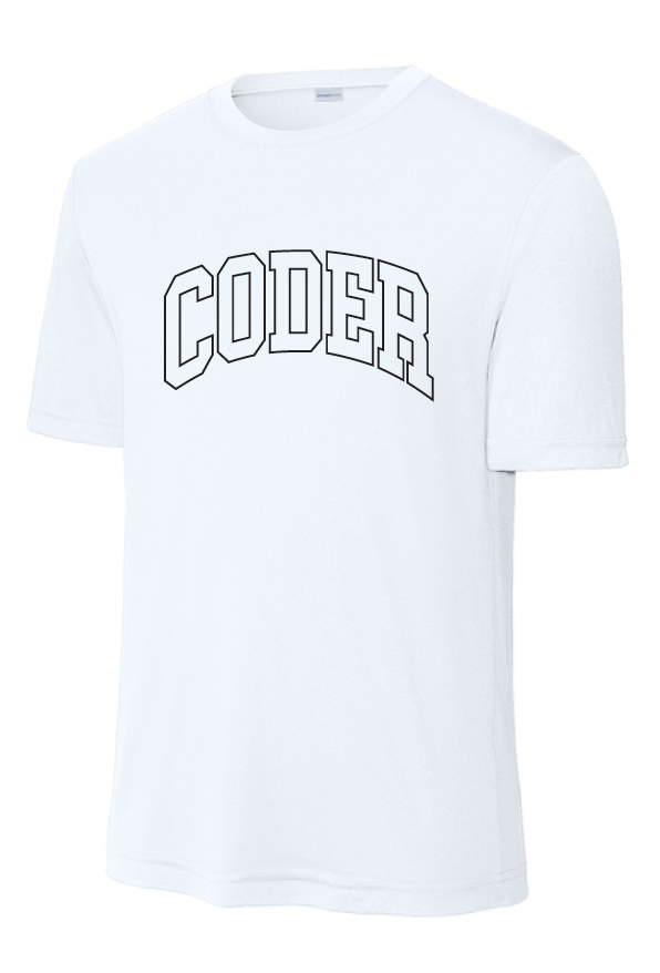 Coder Block Logo Moisture Management Short Sleeve Tee - optional logo (Coder/Bearcat)