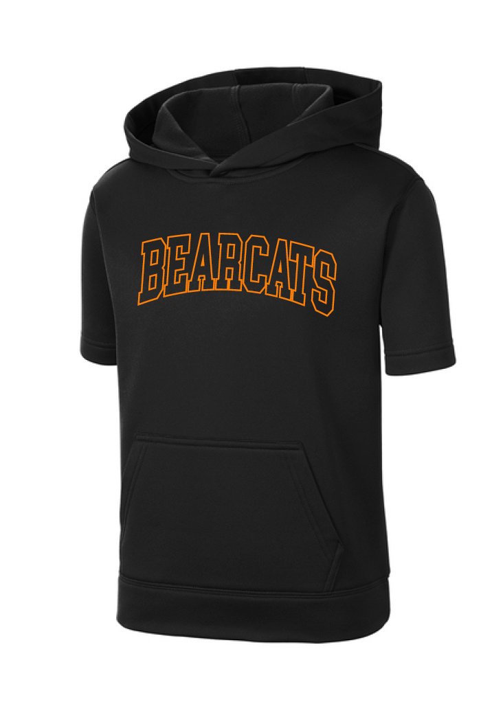 Coder Block Logo Moisture Management Short Sleeve Hoodie - optional logo (Coder/Bearcat)