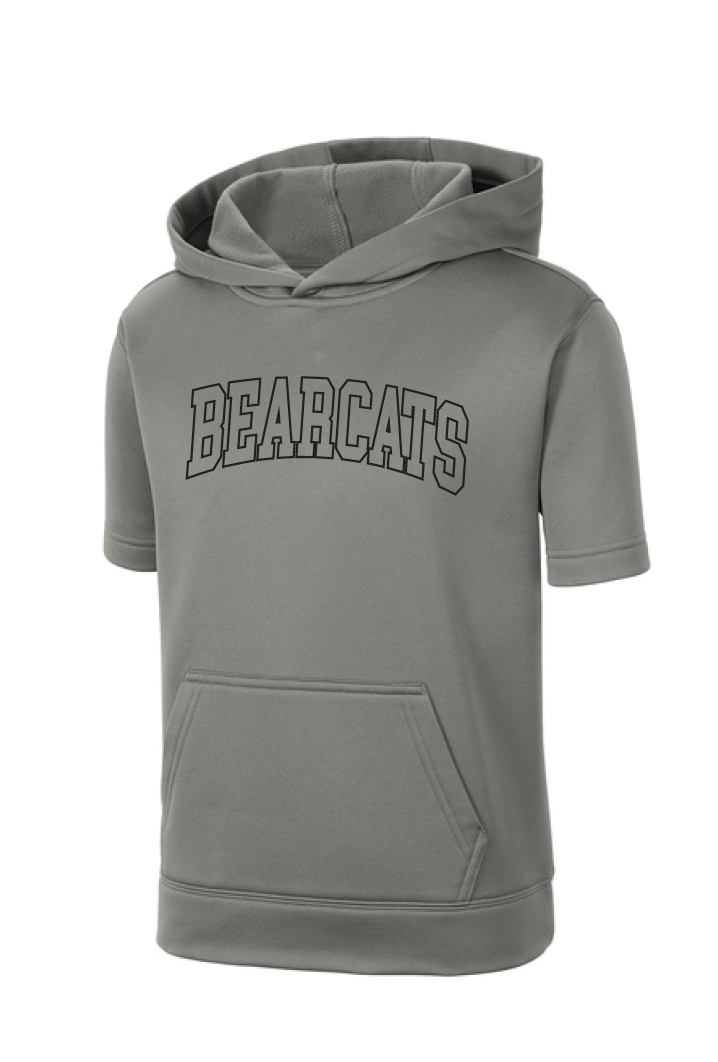 Coder Block Logo Moisture Management Short Sleeve Hoodie - optional logo (Coder/Bearcat)