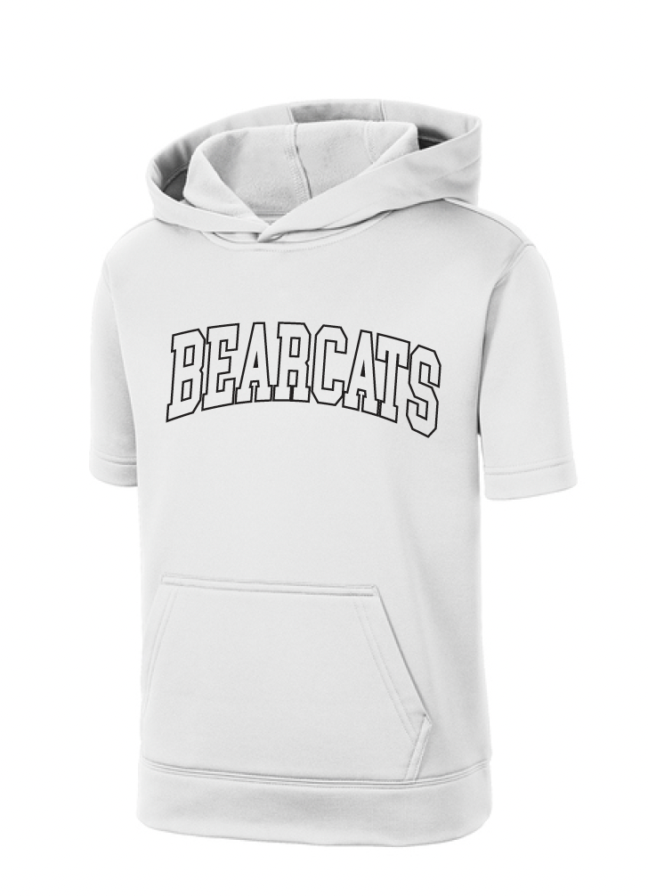 Coder Block Logo Moisture Management Short Sleeve Hoodie - optional logo (Coder/Bearcat)