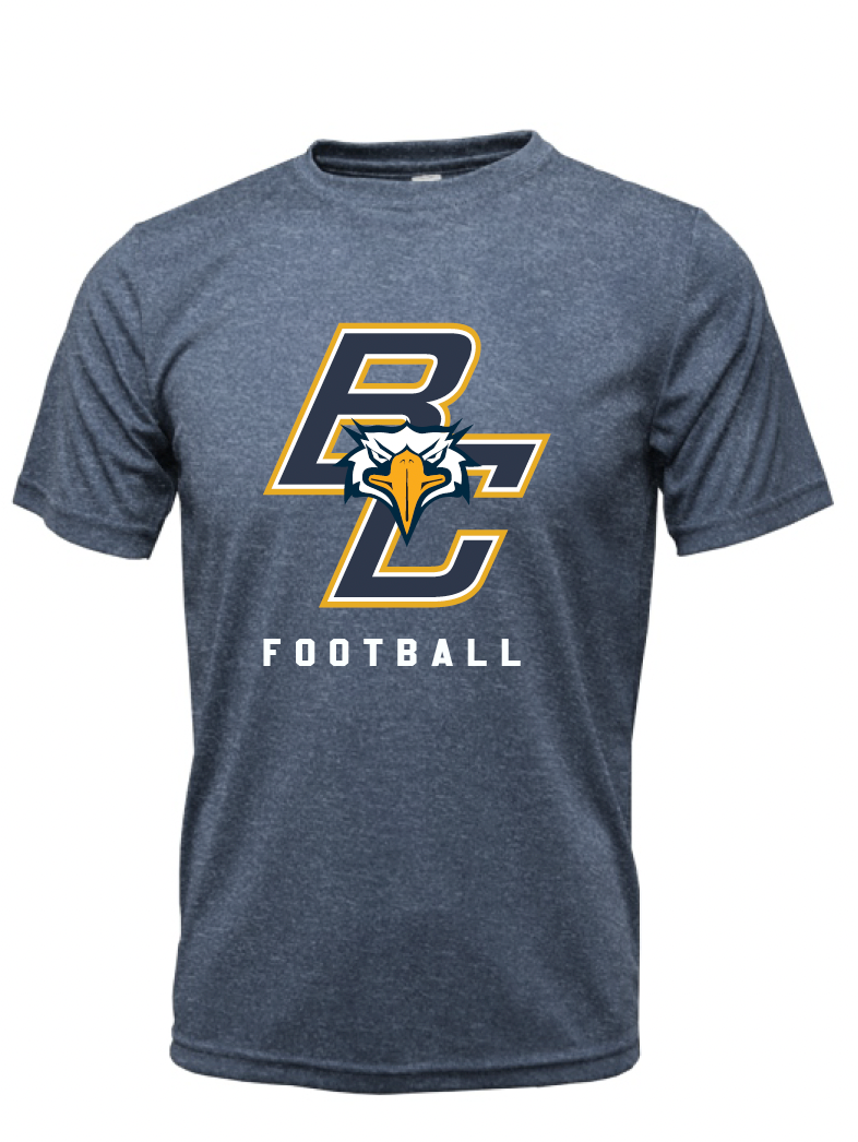 BCHS Football Moisture Management Tee with BC Logo
