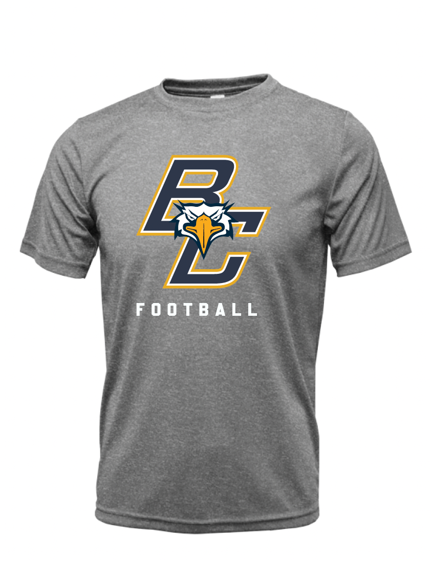 BCHS Football Moisture Management Tee with BC Logo