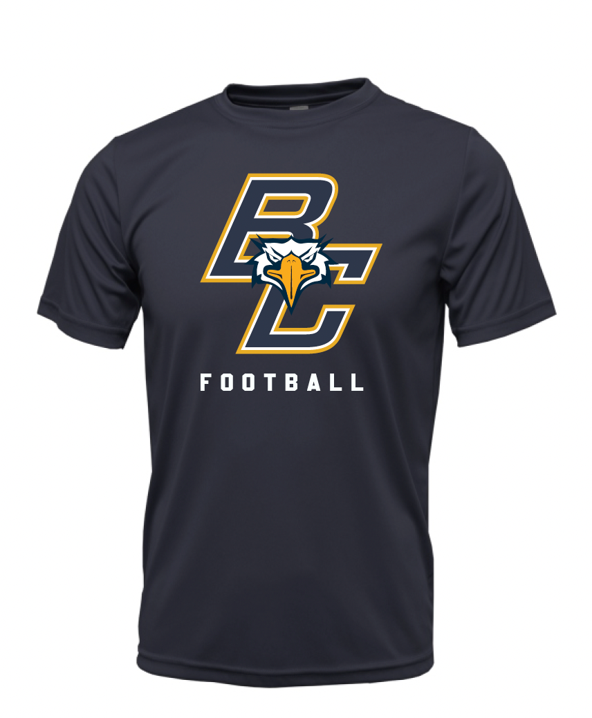BCHS Football Moisture Management Tee with BC Logo