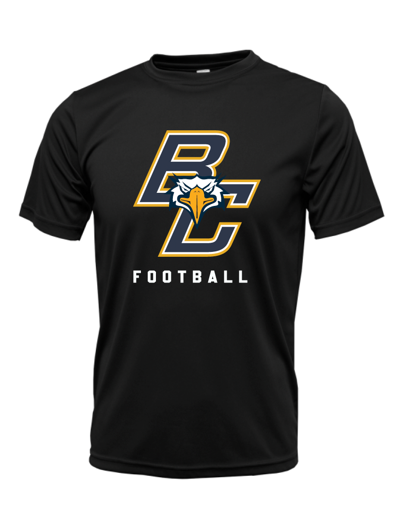 BCHS Football Moisture Management Tee with BC Logo