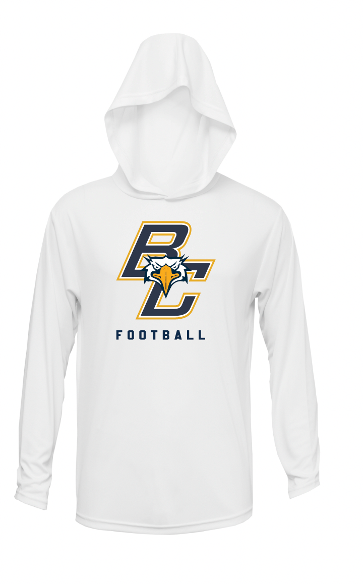 BCHS Football LS Hooded Tee with BC Logo
