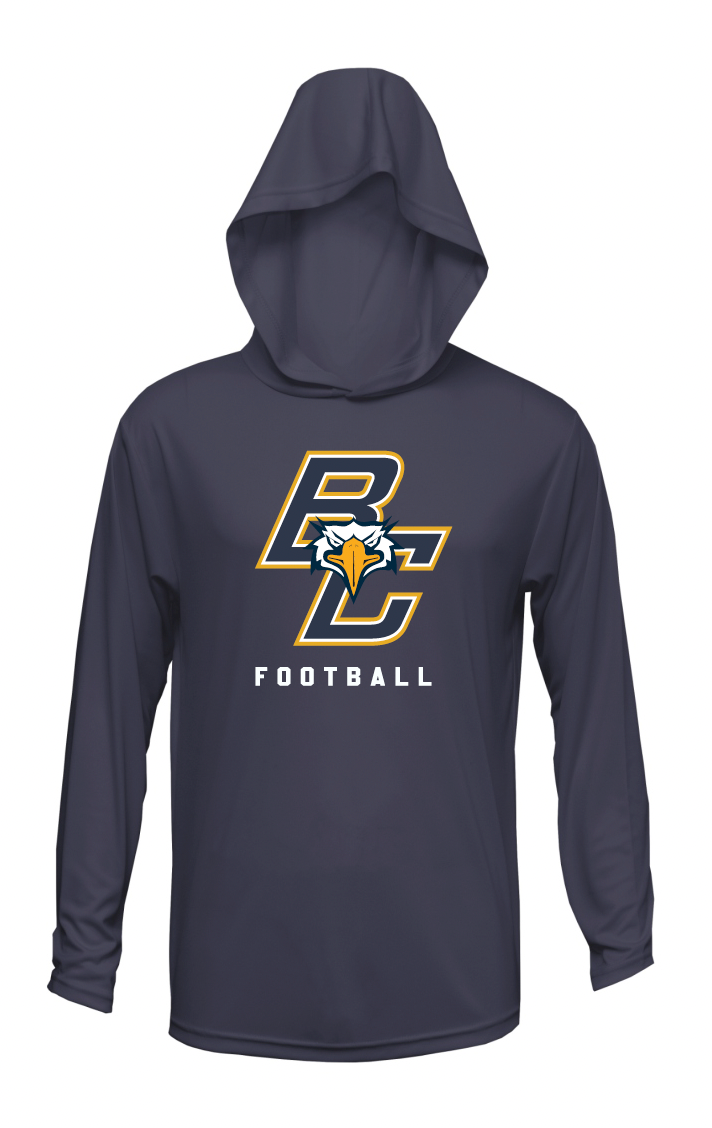 BCHS Football LS Hooded Tee with BC Logo