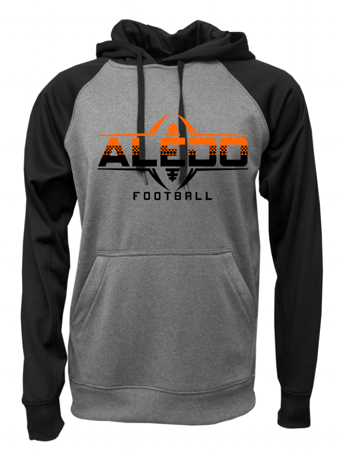 Aledo Football Colorblock Moisture Management Fleece Hoodie