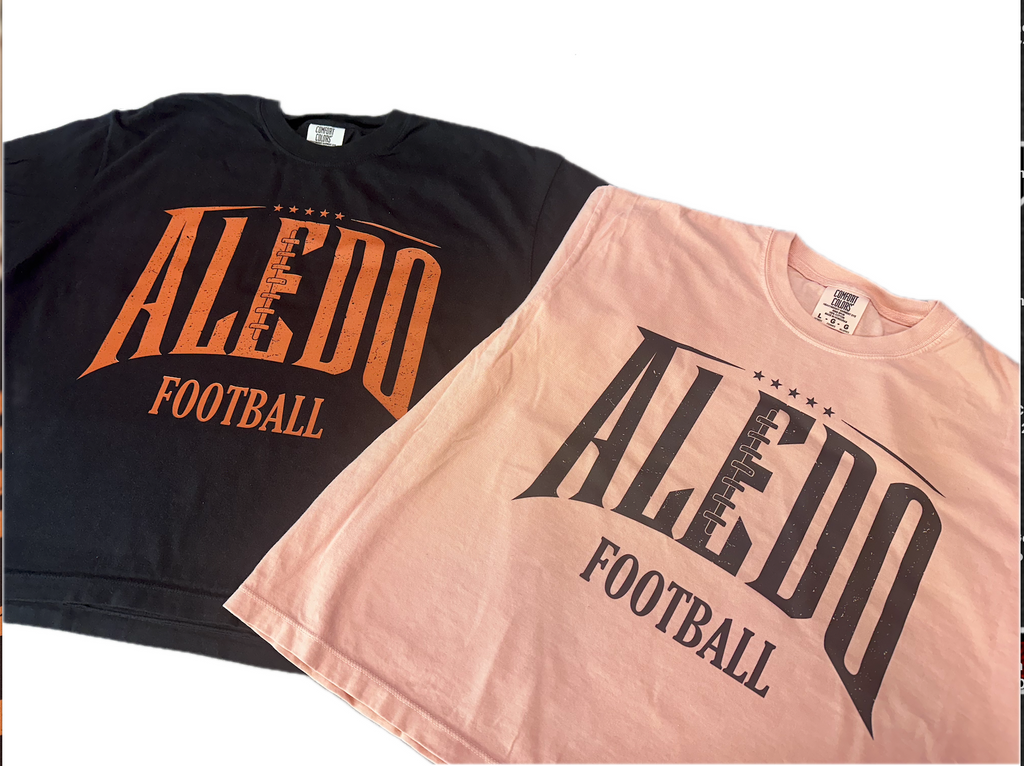 Aledo Football Seams Logo Comfort Color Tee