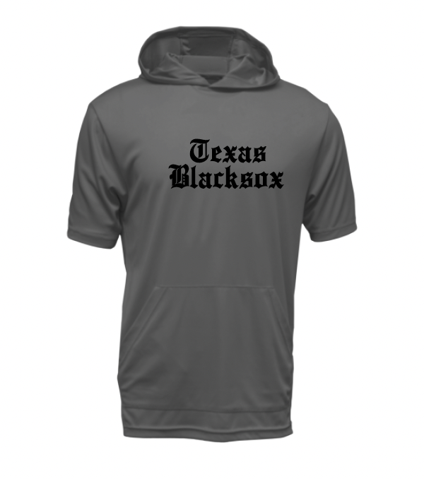 Texas Blacksox Short Sleeve Moisture Management Hooded Tees - Old English Logo