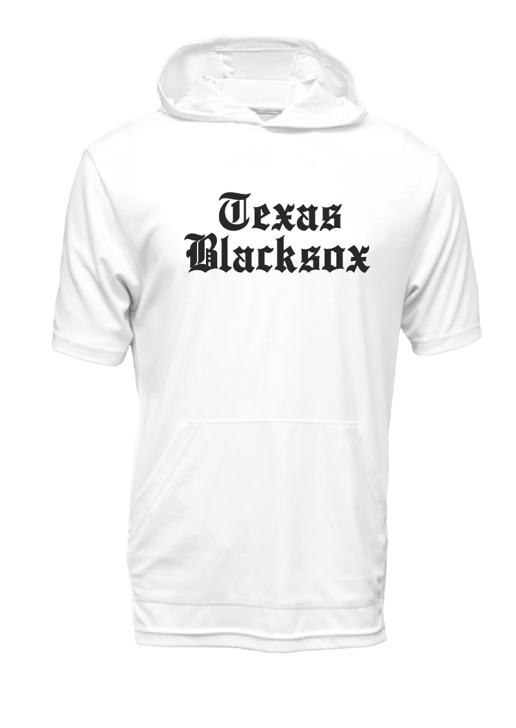 Texas Blacksox Short Sleeve Moisture Management Hooded Tees - Old English Logo