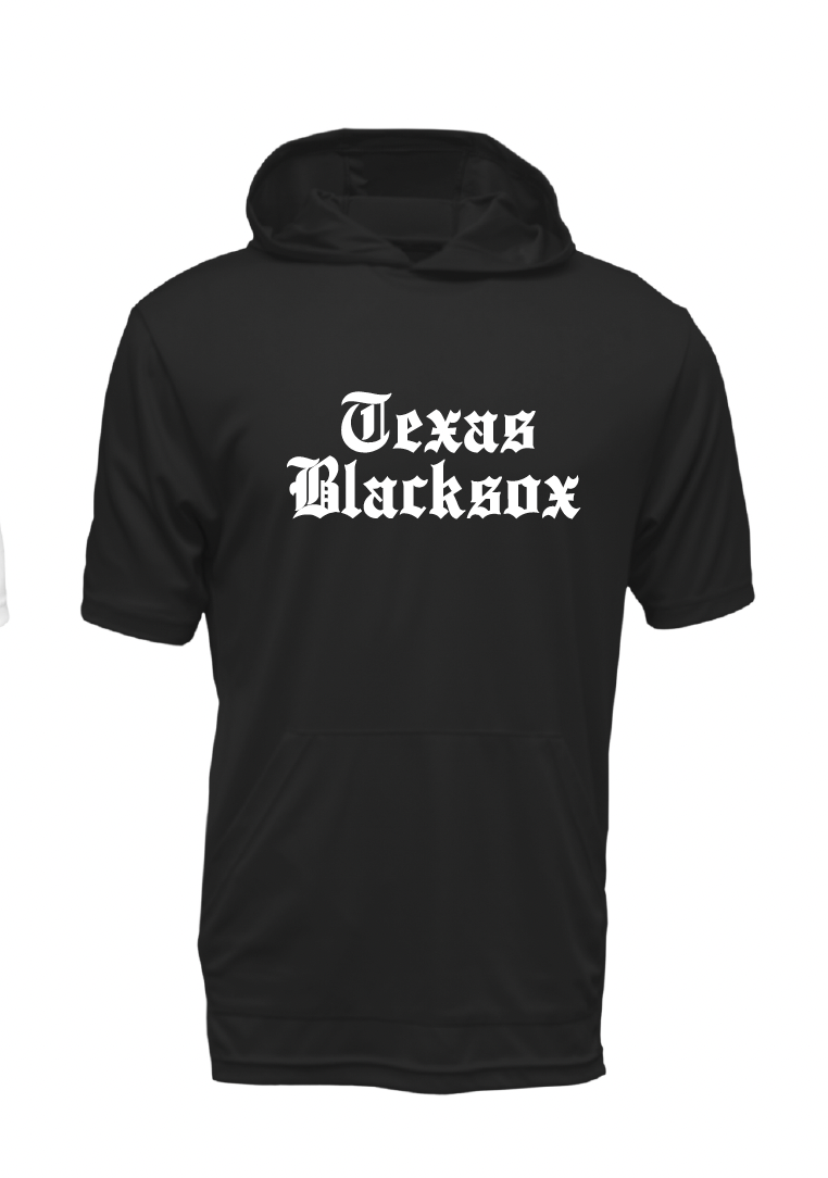 Texas Blacksox Short Sleeve Moisture Management Hooded Tees - Old English Logo