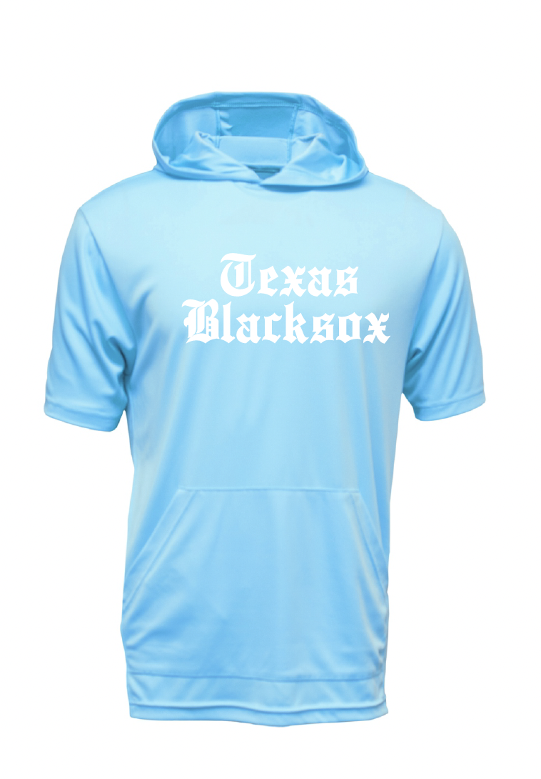 Texas Blacksox Short Sleeve Moisture Management Hooded Tees - Old English Logo