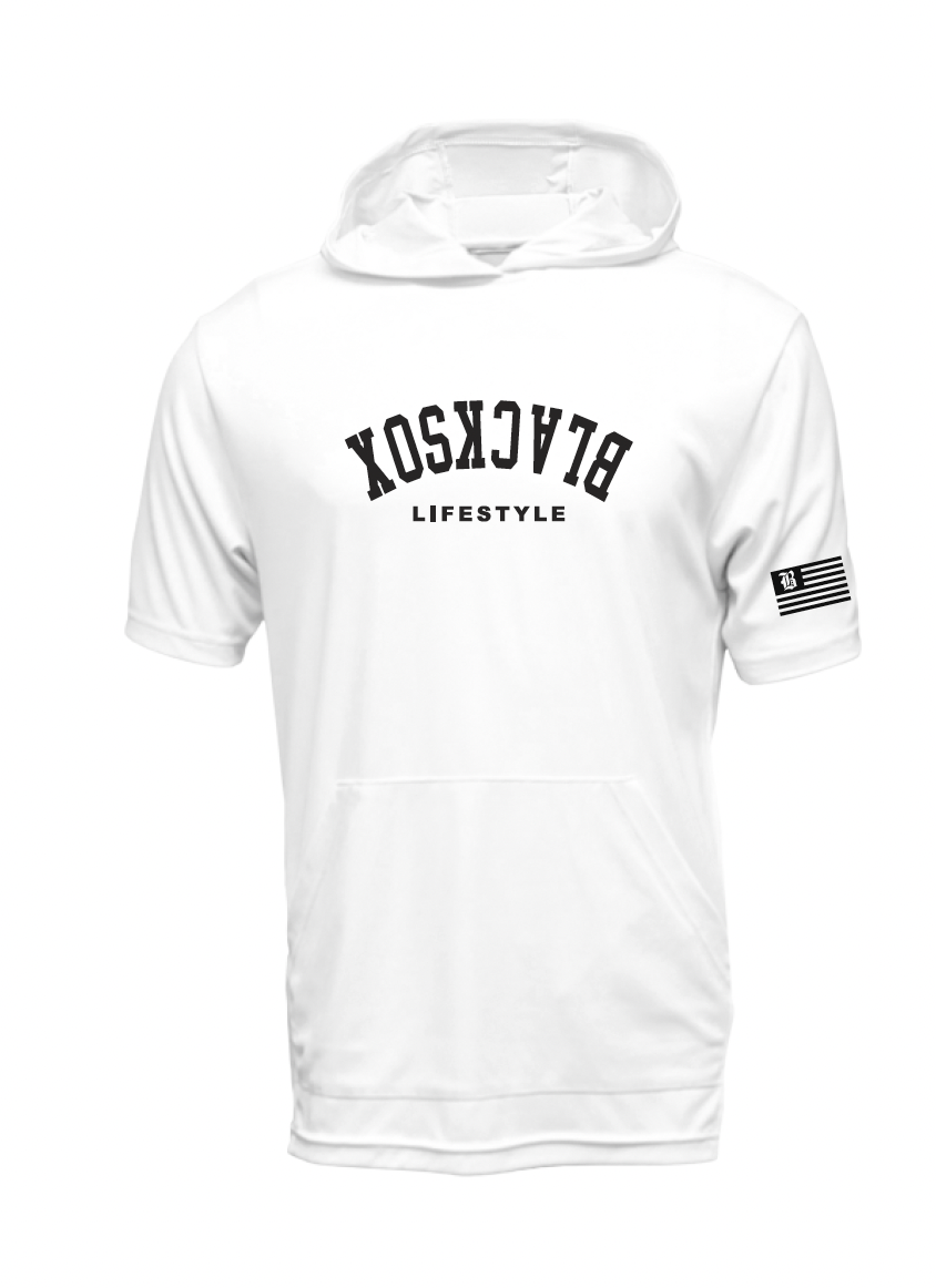 Texas Blacksox Short Sleeve Moisture Management Hooded Tees - Upside Down Logo