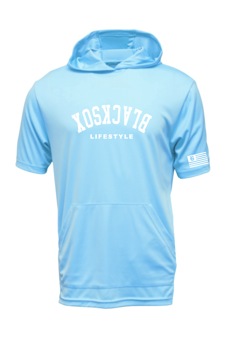 Texas Blacksox Short Sleeve Moisture Management Hooded Tees - Upside Down Logo