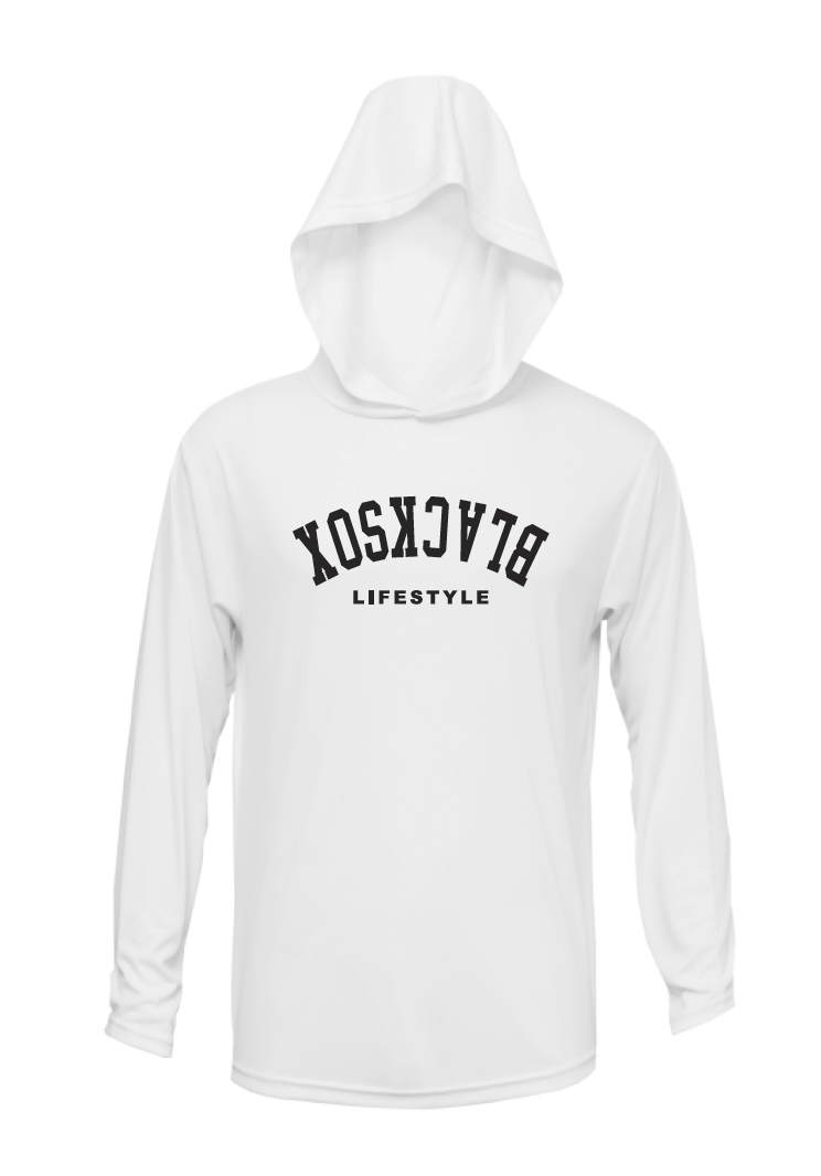 Texas Blacksox Long Sleeve Moisture Management Hooded Tees - Upside Down Logo