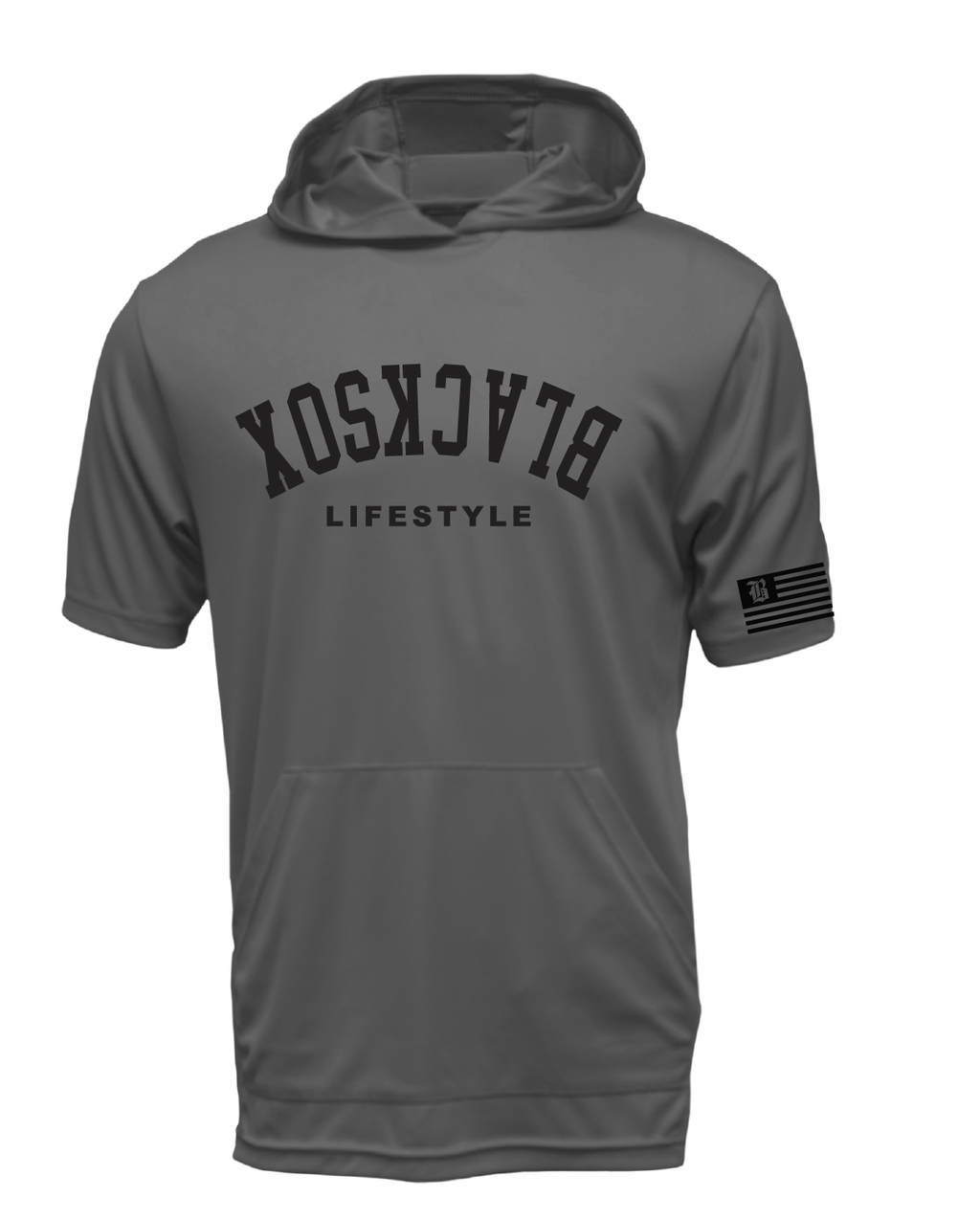 Texas Blacksox Short Sleeve Moisture Management Hooded Tees - Upside Down Logo