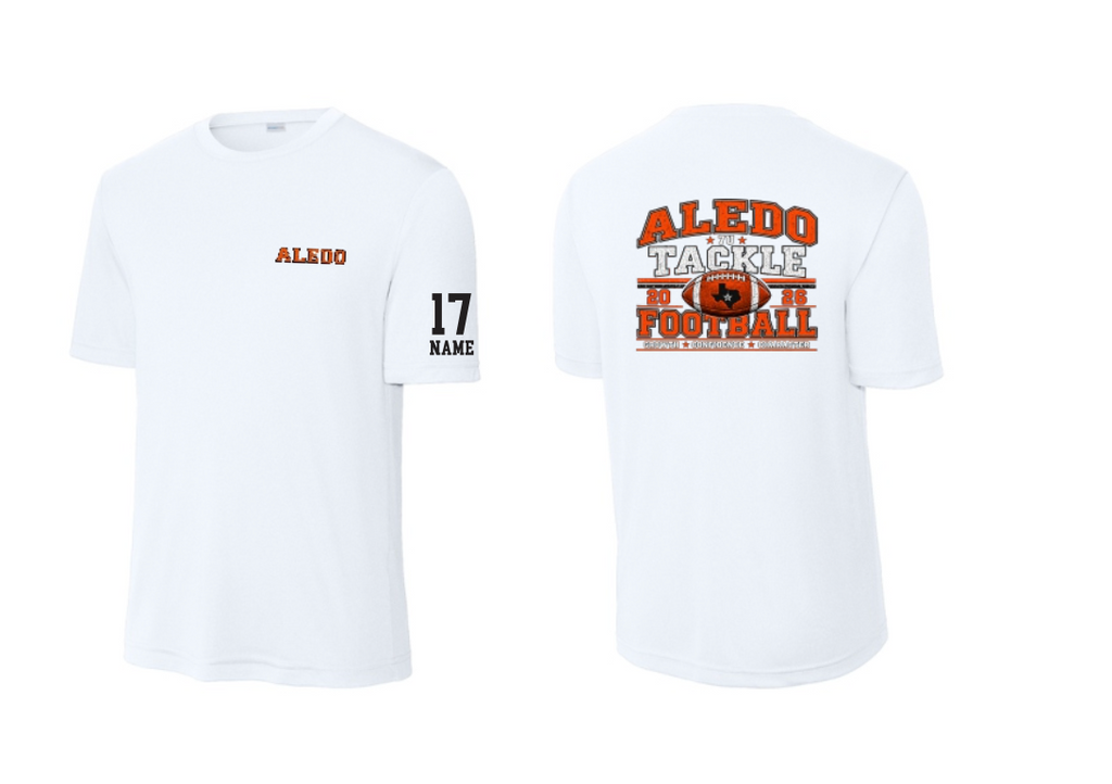 7u Mulkey Football Moisture Management Tee with Personalization on Sleeve