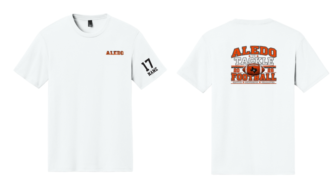 7u Mulkey Football Cotton Tee with Personalization on Sleeve