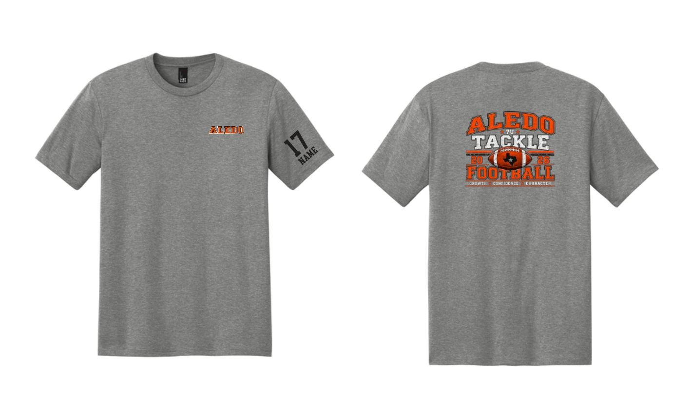 7u Mulkey Football Cotton Tee with Personalization on Sleeve